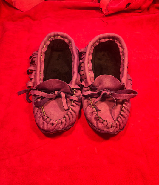 Purple Moccasins Size 8