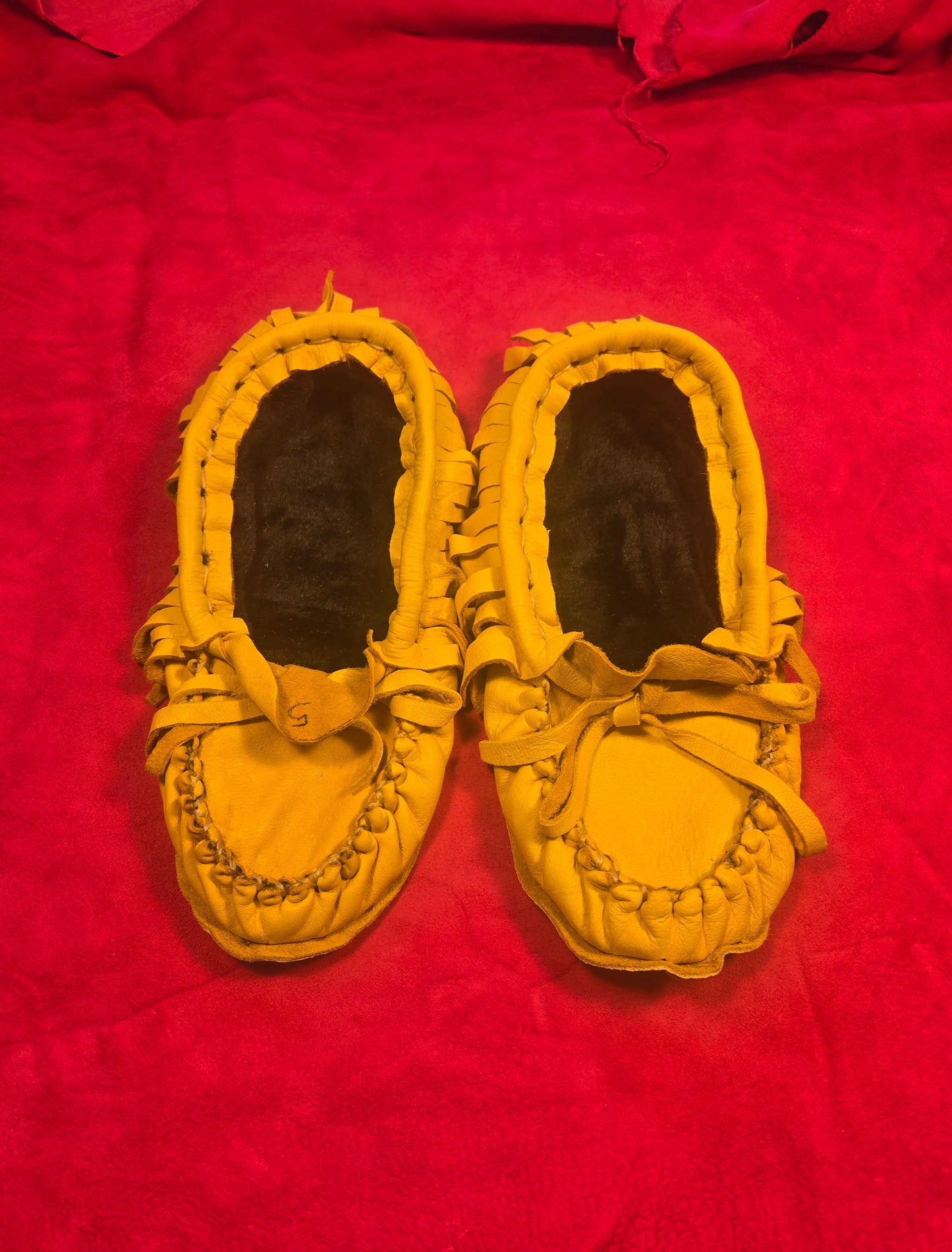 Gold Moccasins Size 5
