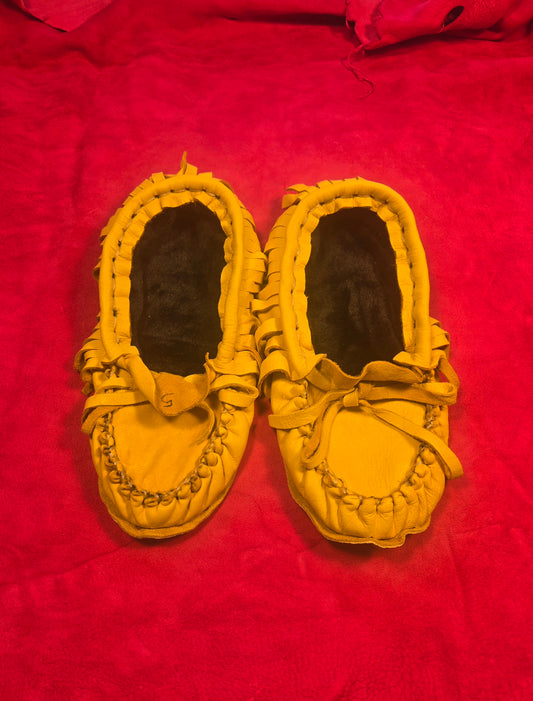Gold Moccasins Size 5